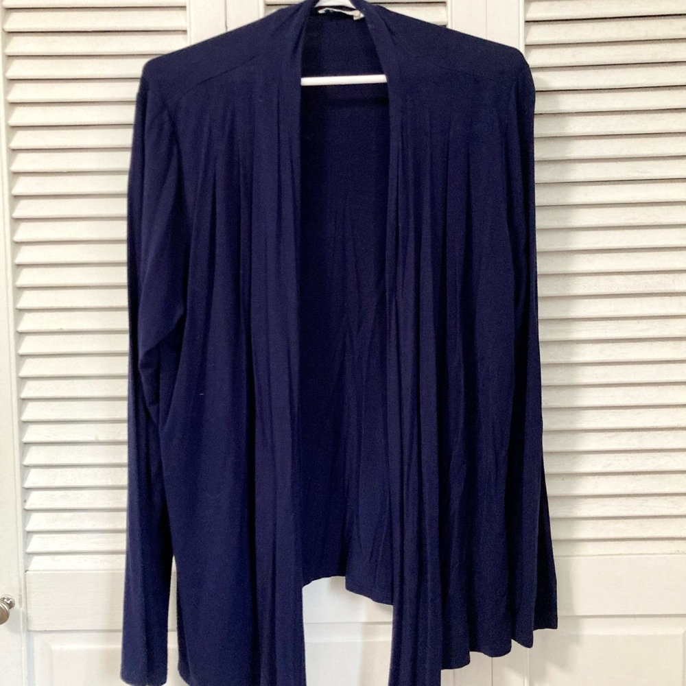 Navy jersey knit cardigan